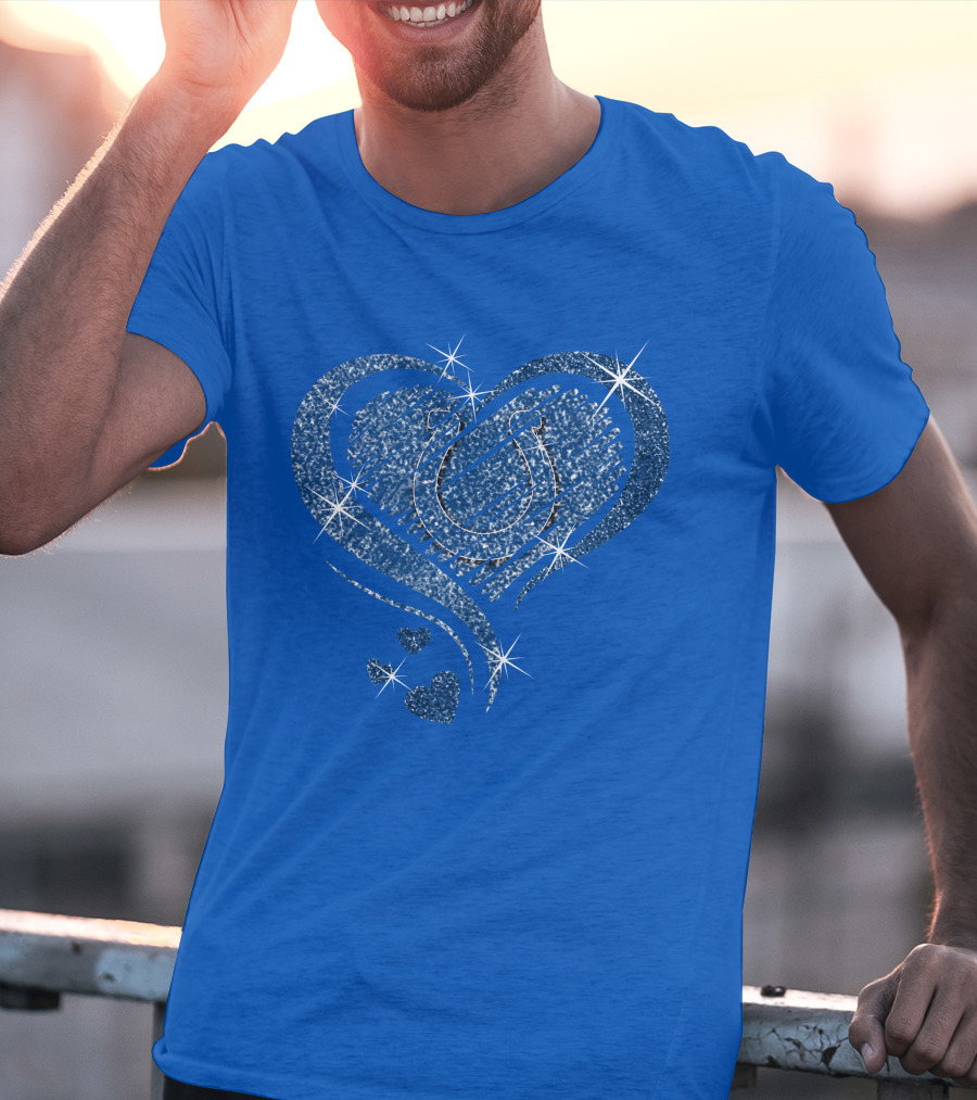 Heart Diamond Glitter Indianapolis Colts Sparkle T-Shirt