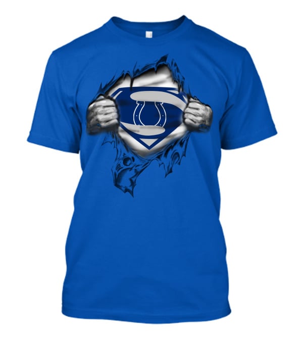 Superman Style Indianapolis Colts 70 Logo Burst T-Shirt