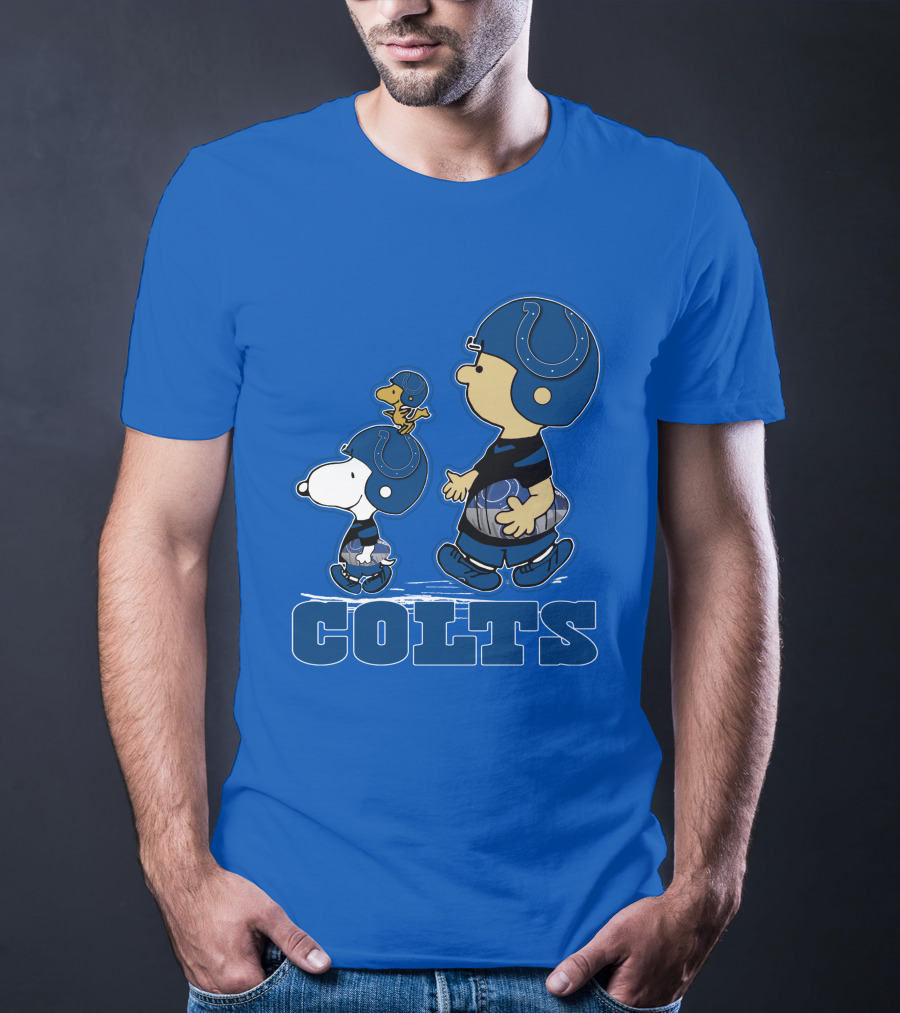 Snpfootball Indianapolis Colts Characters Blue Helmets T-Shirt