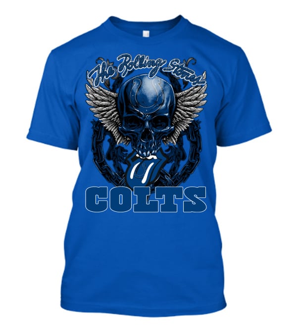 The Rolling Stones Colts Logo Skull Winged Chain T-Shirt