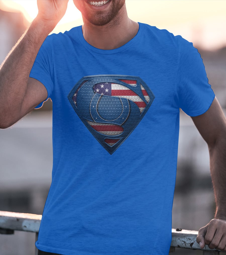Spm Indianapolis Colts American Flag Superman T-Shirt