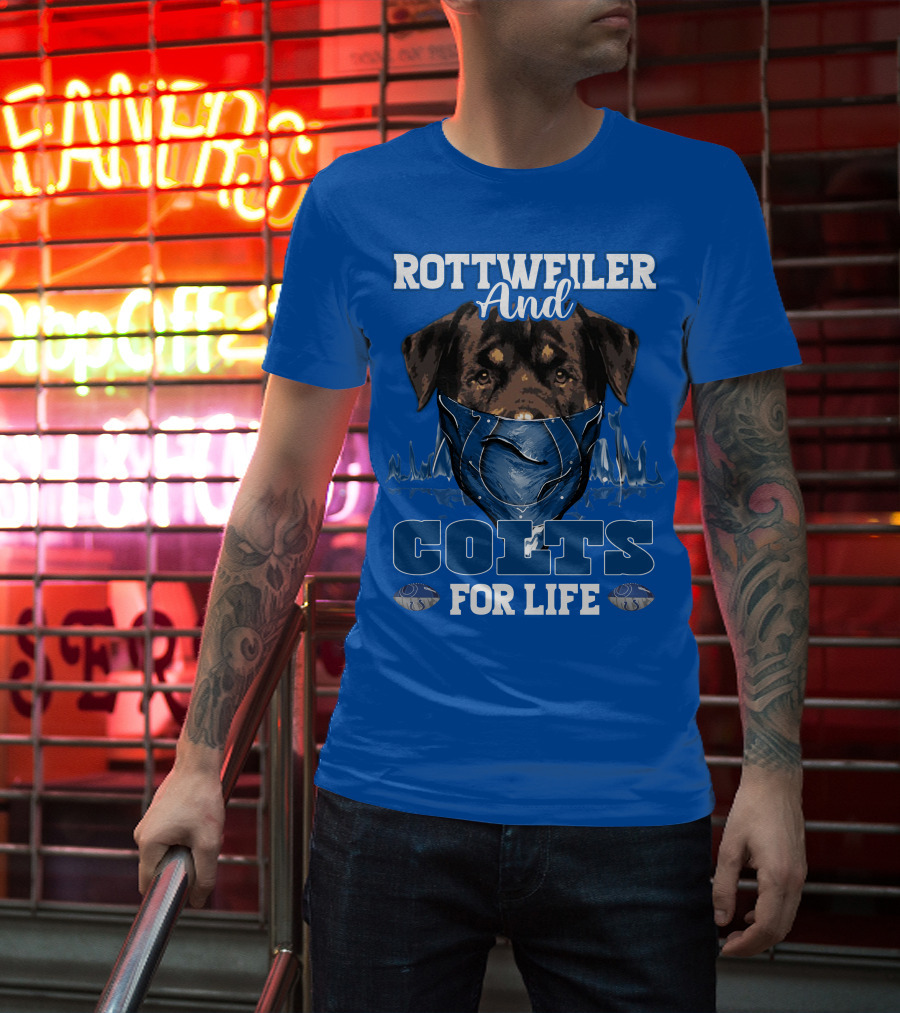 Rottweiler And Colts For Life Indianapolis T-Shirt