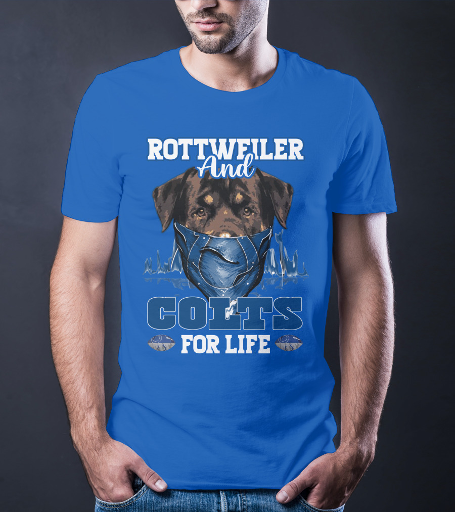 Rottweiler And Colts For Life Indianapolis T-Shirt