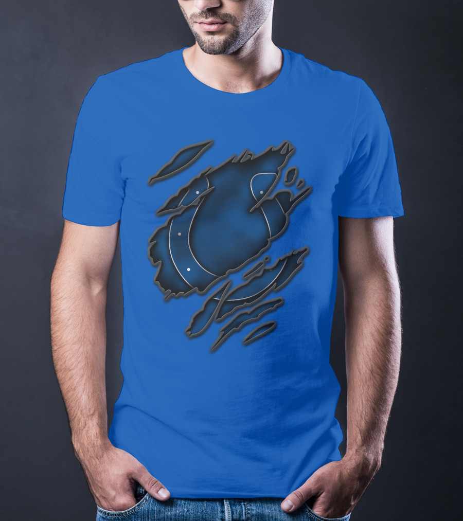 Torn Indianapolis Colts Ripped Football Team T-Shirt