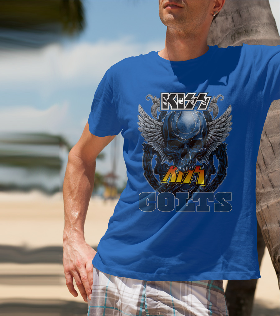 Kiss Colts Skull Wings Indianapolis Colts T-Shirt