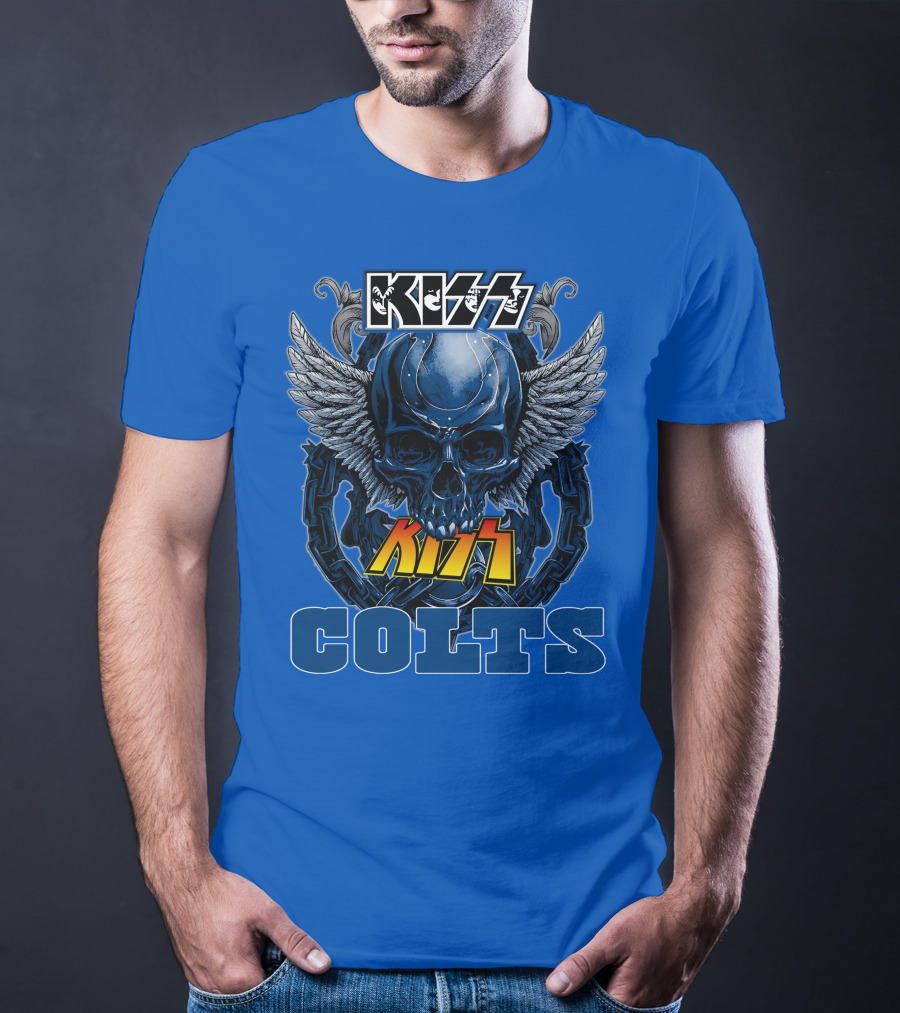 Kiss Colts Skull Wings Indianapolis Colts T-Shirt