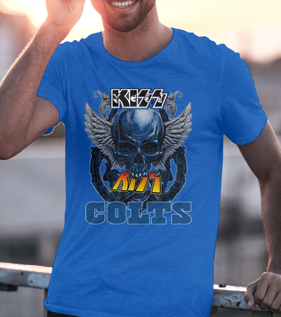Kiss Colts Skull Wings Indianapolis Colts T-Shirt