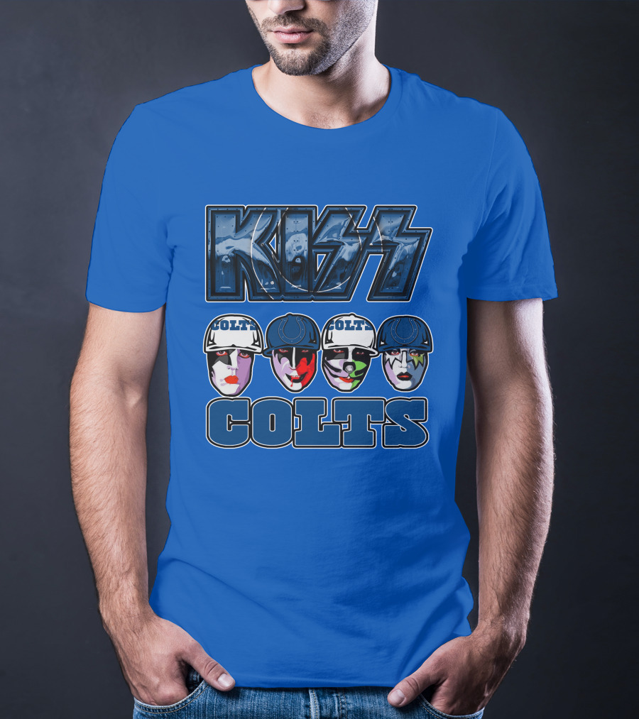 Kiss Colts Indianapolis Football Fan Facepaint Fusion T-Shirt