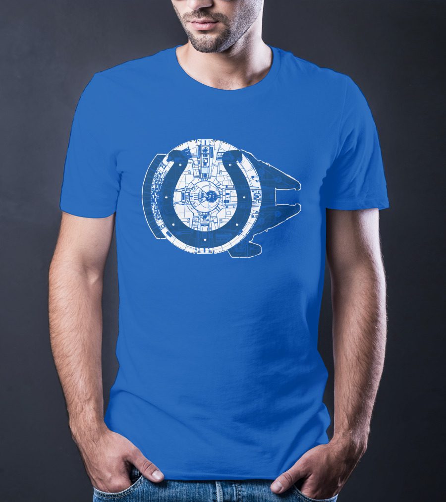 Indianapolis Colts 55 Millennium Falcon Blueprint T-Shirt