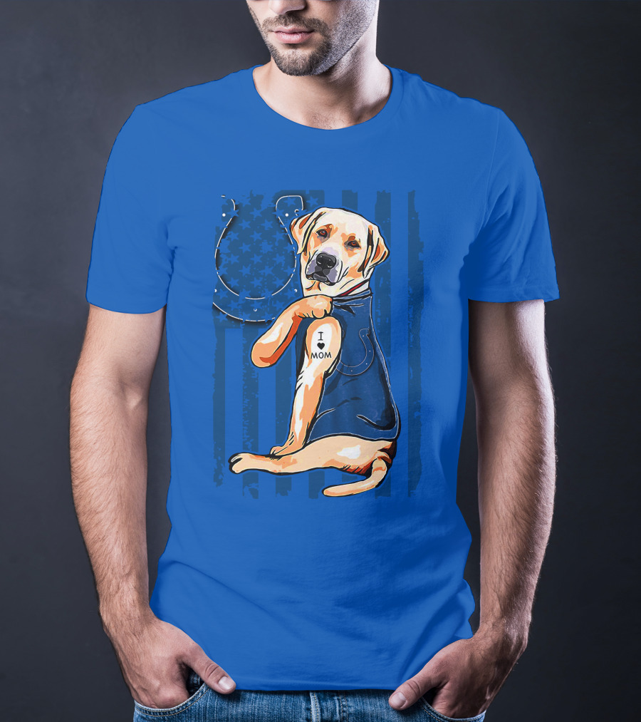 Labrador Retriever I Love Mom Indianapolis Colts T-Shirt