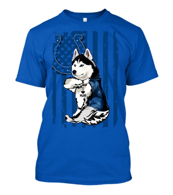 Siberian Husky Mom Indianapolis Colts Blue Iconic Fan Loyalty T-Shirt