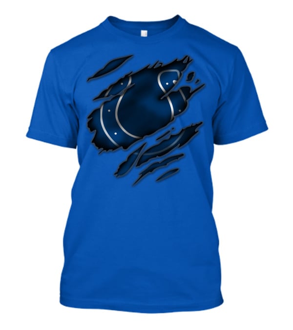 Indianapolis Colts Blue Horseshoe Logo Tear T-Shirt