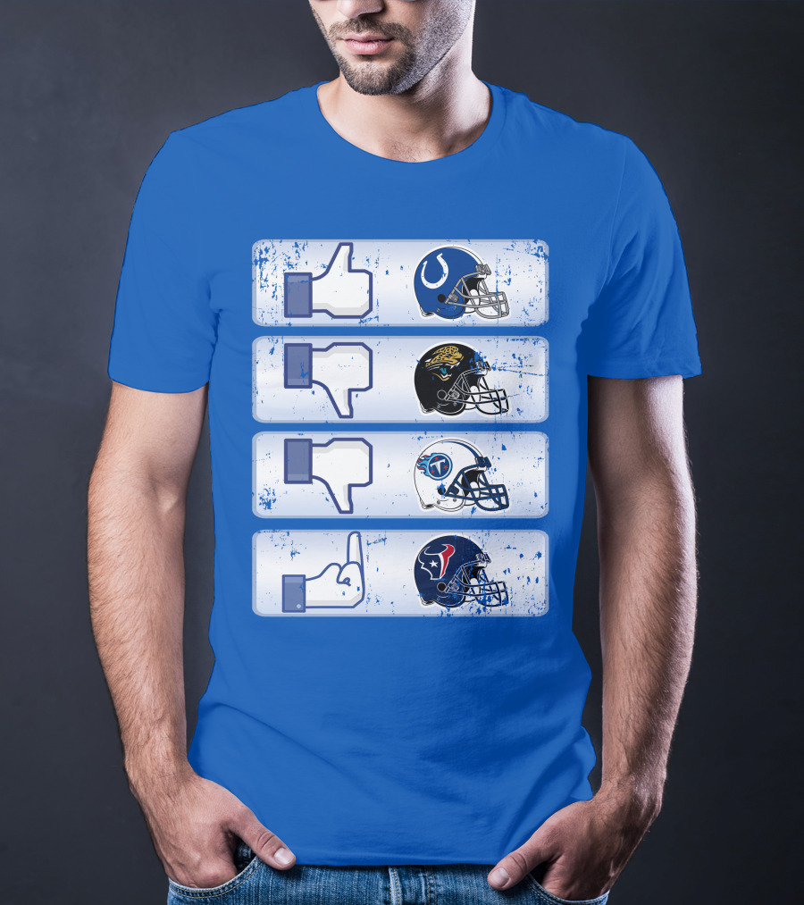 Indianapolis Colts Helmet Thumbs Up Rival Nfl Teams Jaguars Titans Texans T-Shirt