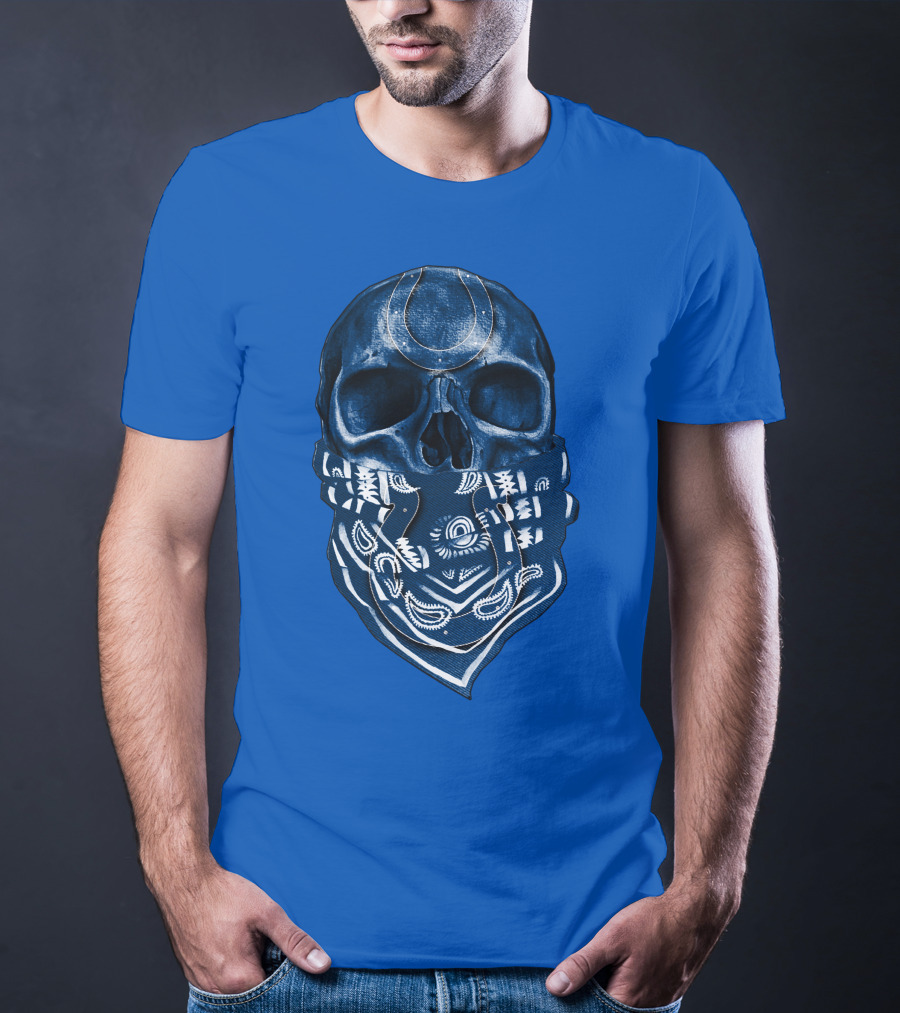 Indianapolis Colts Bandana Skull T-Shirt