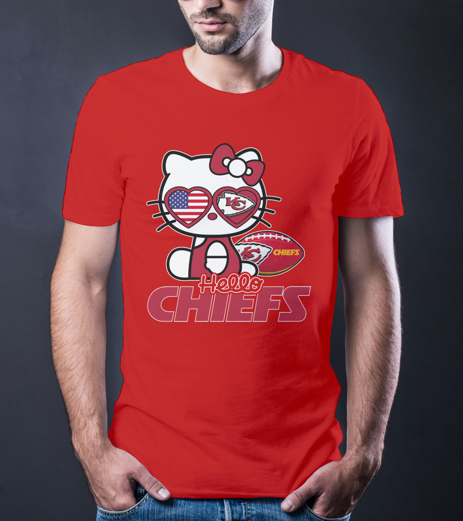 Hello Kitty Chiefs Kansas City Football USA T-Shirt