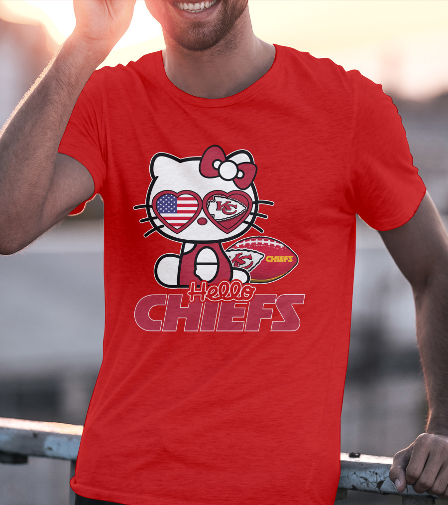 Hello Kitty Chiefs Kansas City Football USA T-Shirt