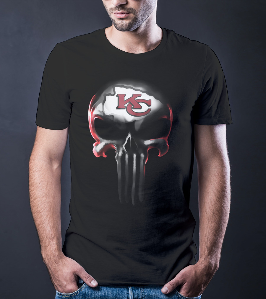 Kansas City Chiefs Kc Skull T-Shirt