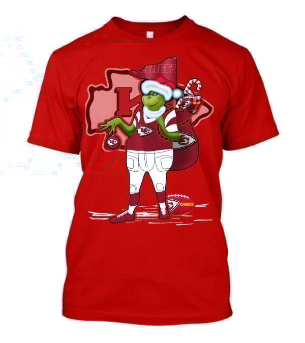 Grinchxmas Kansas City Chiefs Holiday Football Theme T-Shirt