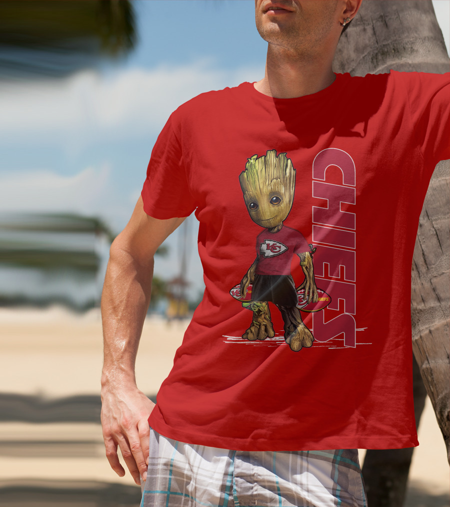 Groot V1 Kansas City Chiefs Football Character Chiefs T-Shirt