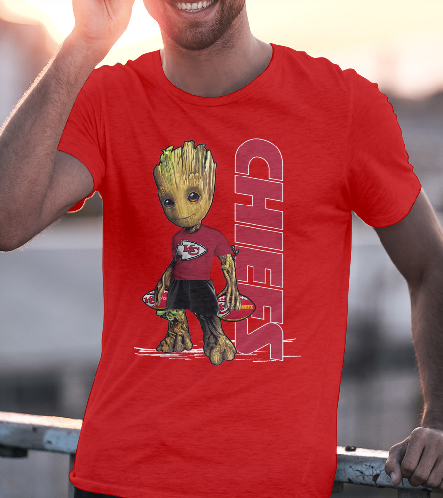 Groot V1 Kansas City Chiefs Football Character Chiefs T-Shirt