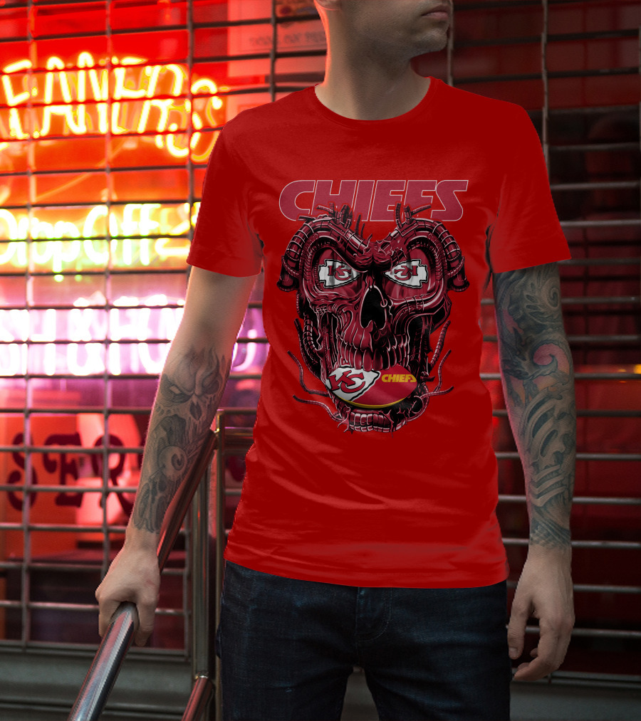 Chiefs Dragonskull Kansas City Football T-Shirt