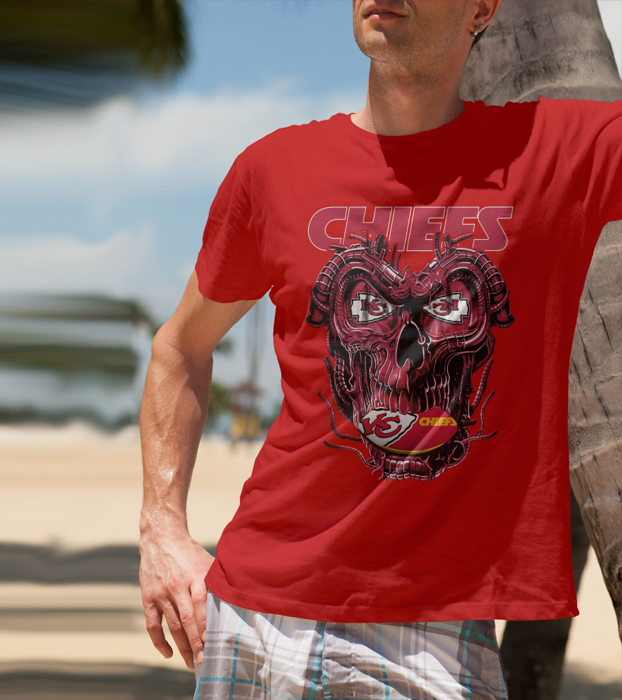 Chiefs Dragonskull Kansas City Football T-Shirt