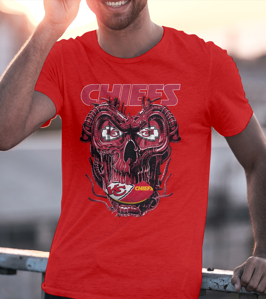 Chiefs Dragonskull Kansas City Football T-Shirt