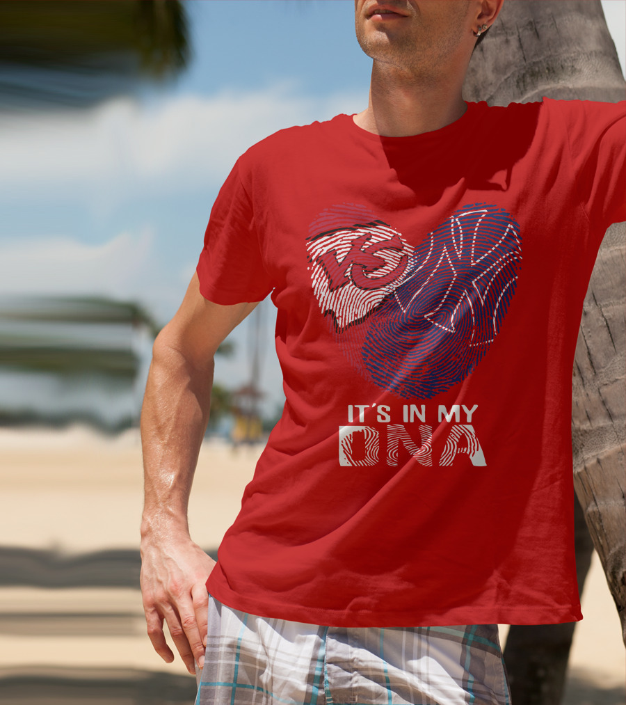 Kansas City Chiefs It's In My Dna Football Fingerprint Heart T-Shirt