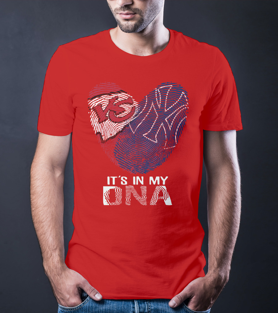 Kansas City Chiefs It's In My Dna Football Fingerprint Heart T-Shirt