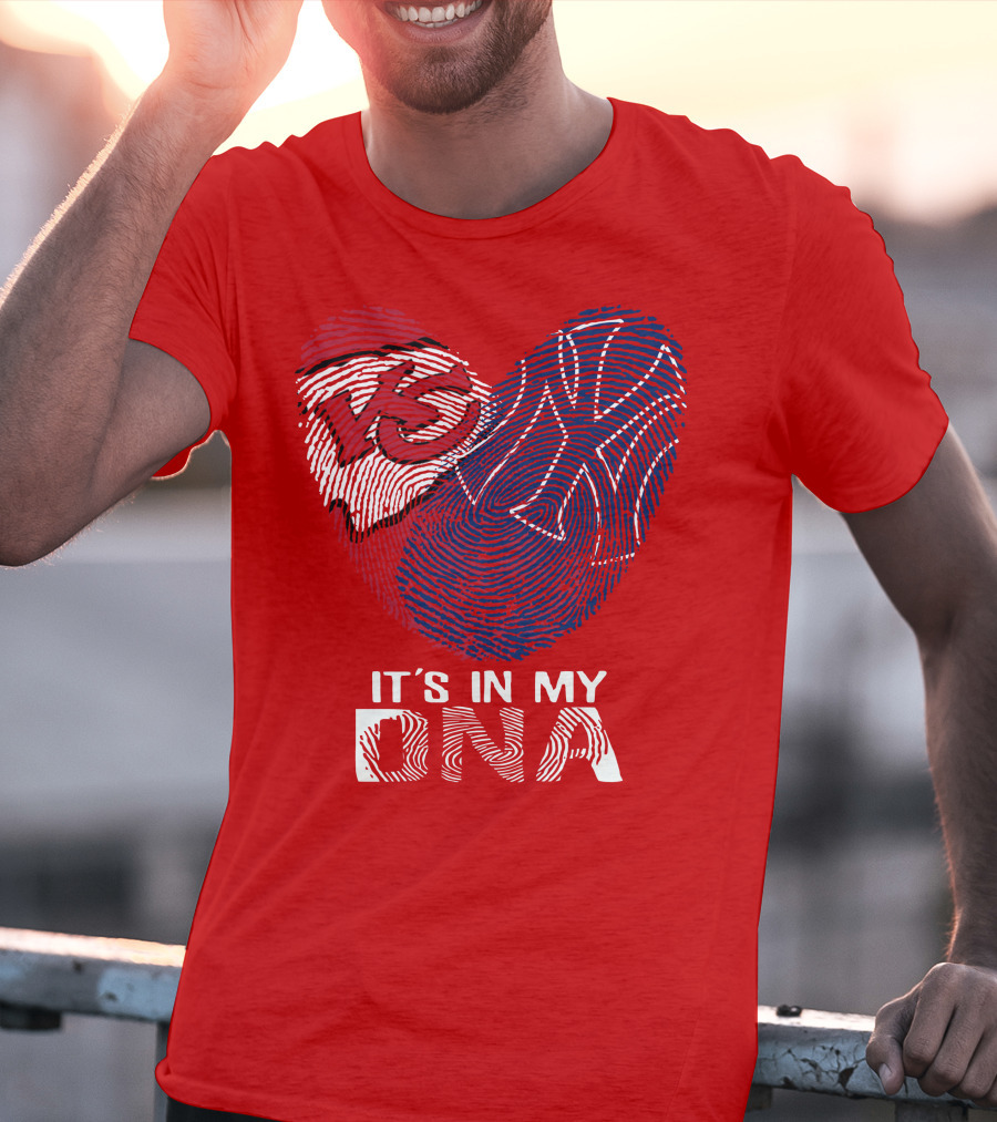 Kansas City Chiefs It's In My Dna Football Fingerprint Heart T-Shirt