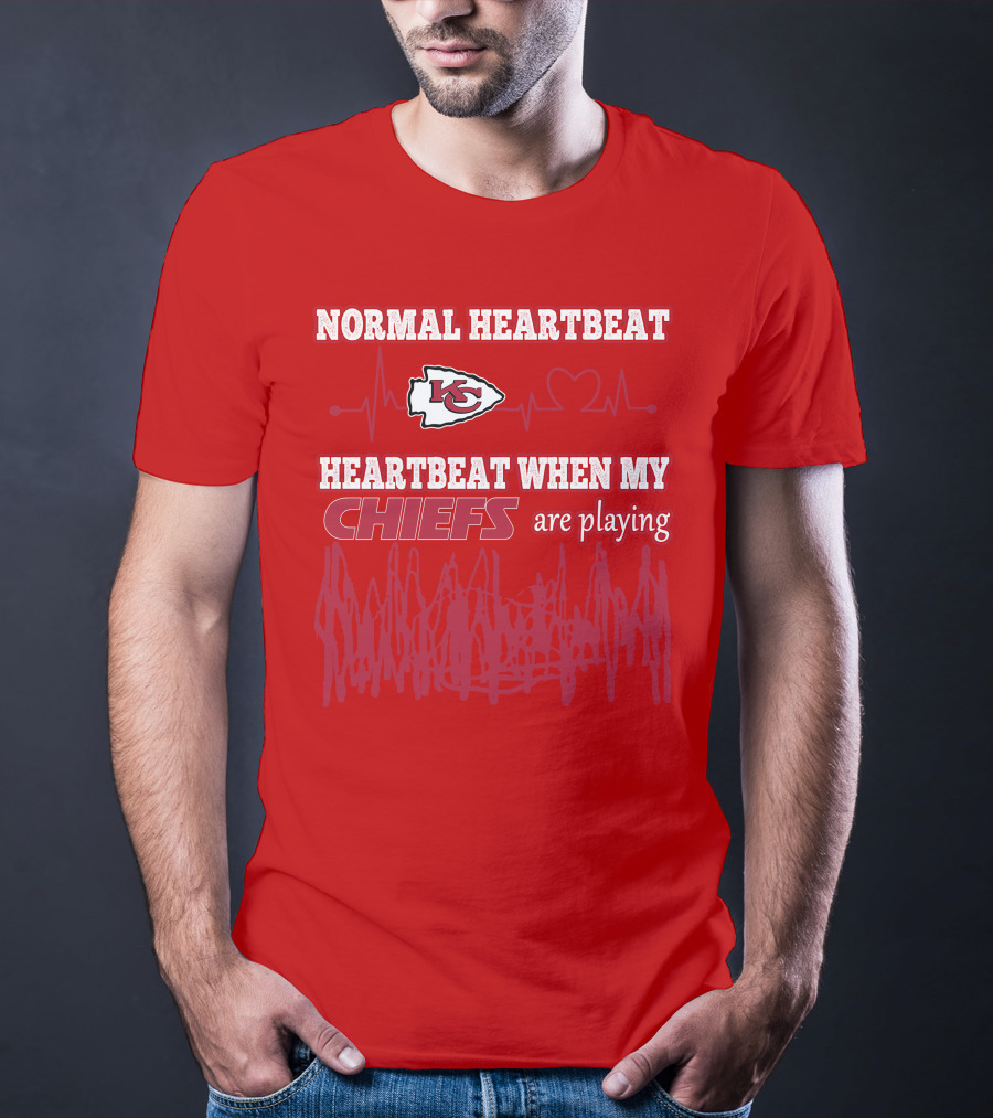 Normal Heartbeat Kansas City Chiefs Heartbeat When My Chiefs Are Playing T-Shirt