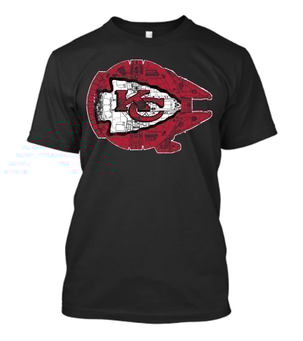 Kansas City Chiefs Star Wars Millennium Falcon 49 Logo Combo T-Shirt
