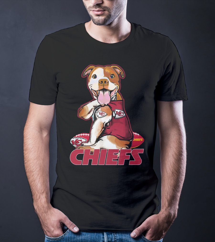 Pittbull KC Chiefs Football Mascot Fan T-Shirt