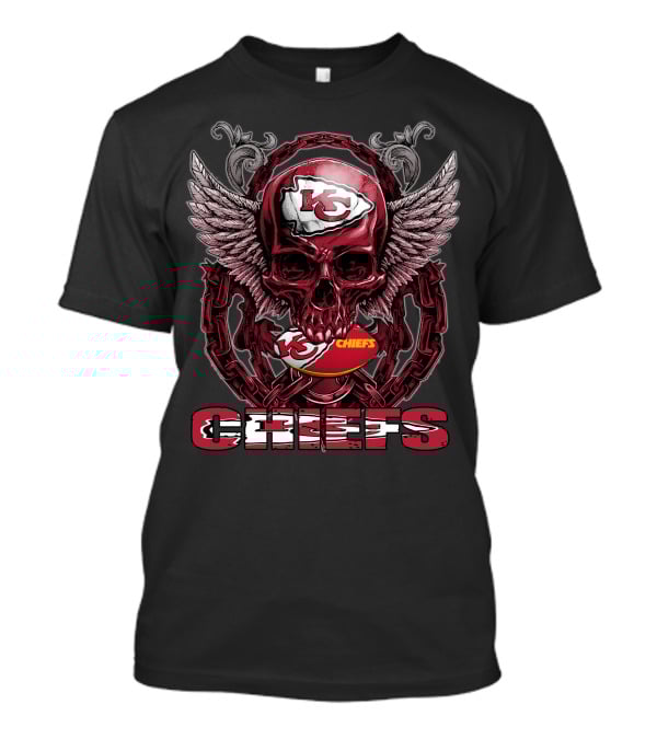 Kansas City Chiefs Skull And Winged Football Chiefs T-Shirt