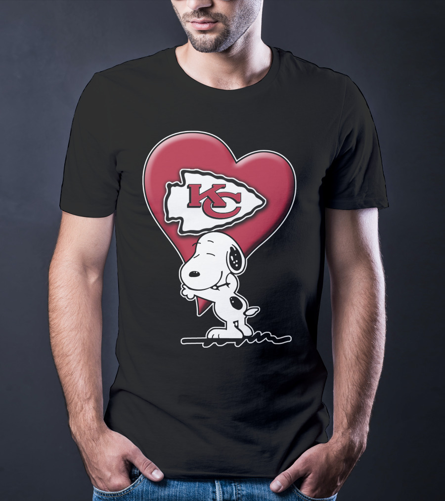 Snoopy Kansas City Chiefs Heart T-Shirt