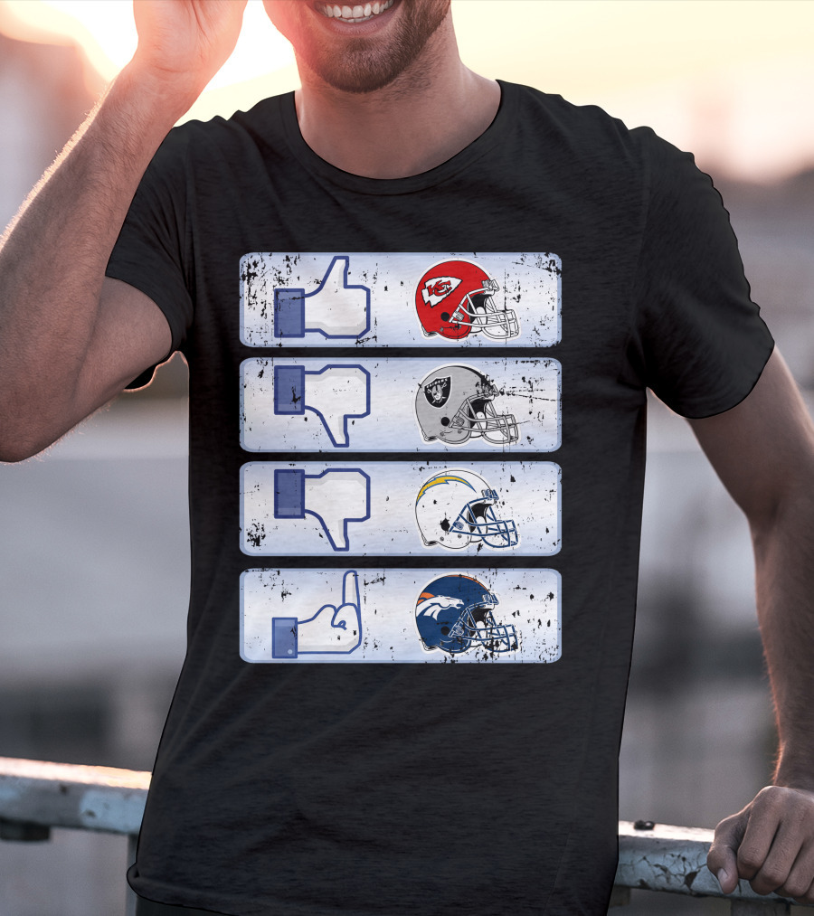 Kansas City Chiefs Like Rival Teams Thumbs Los Angeles Chargers Denver Broncos T-Shirt