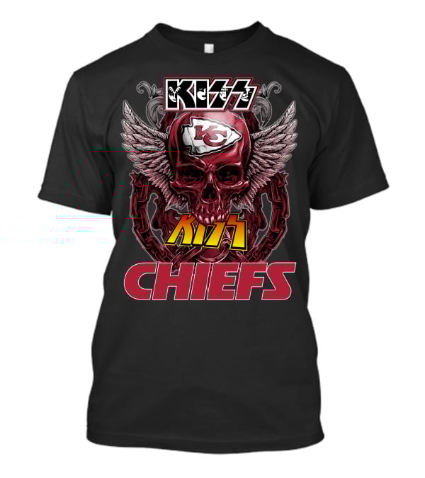 Kiss Chiefs Kansas City Chiefs Skull Winged T-Shirt