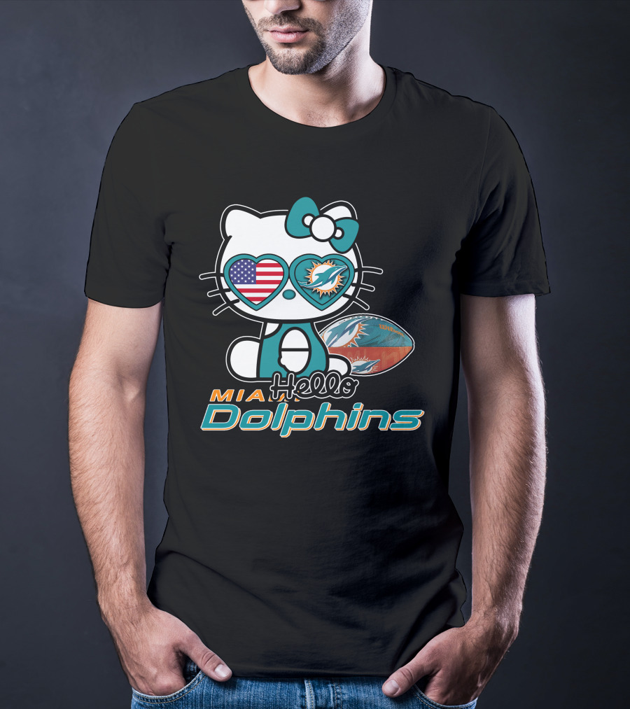 Mia Hello Dolphins American Football Miami Nfl T-Shirt