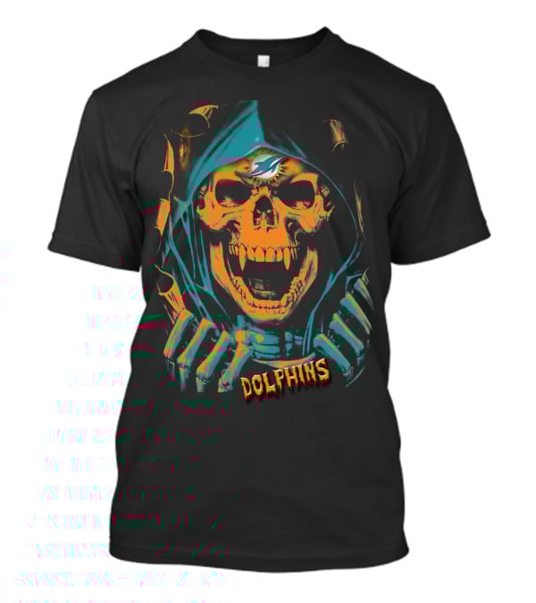 Miami Dolphins Skull Reaper Hoodie T-Shirt