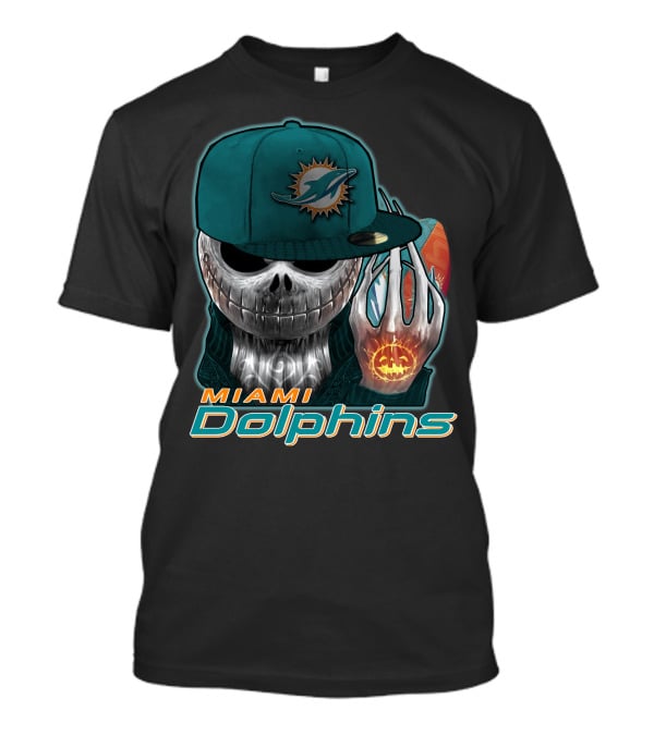 Jackskull Miami Dolphins Halloween T-Shirt