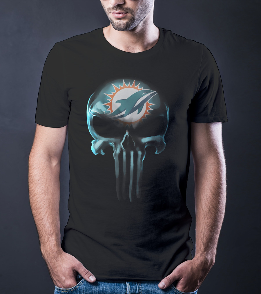 Miami Dolphins 30 Skull T-Shirt
