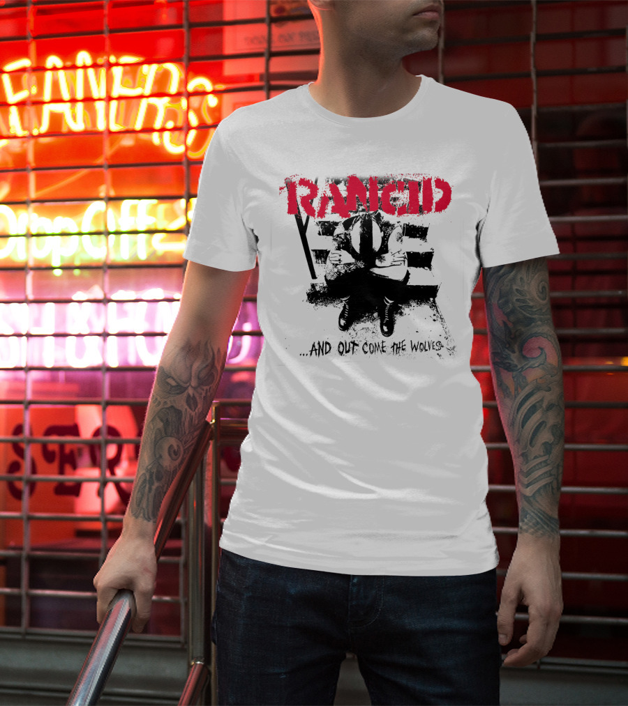 Rancid And Out Come The Wolves Album Cover Sit Scene T-Shirt