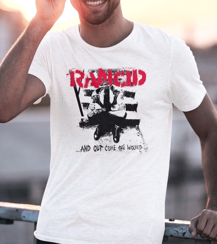 Rancid And Out Come The Wolves Album Cover Sit Scene T-Shirt