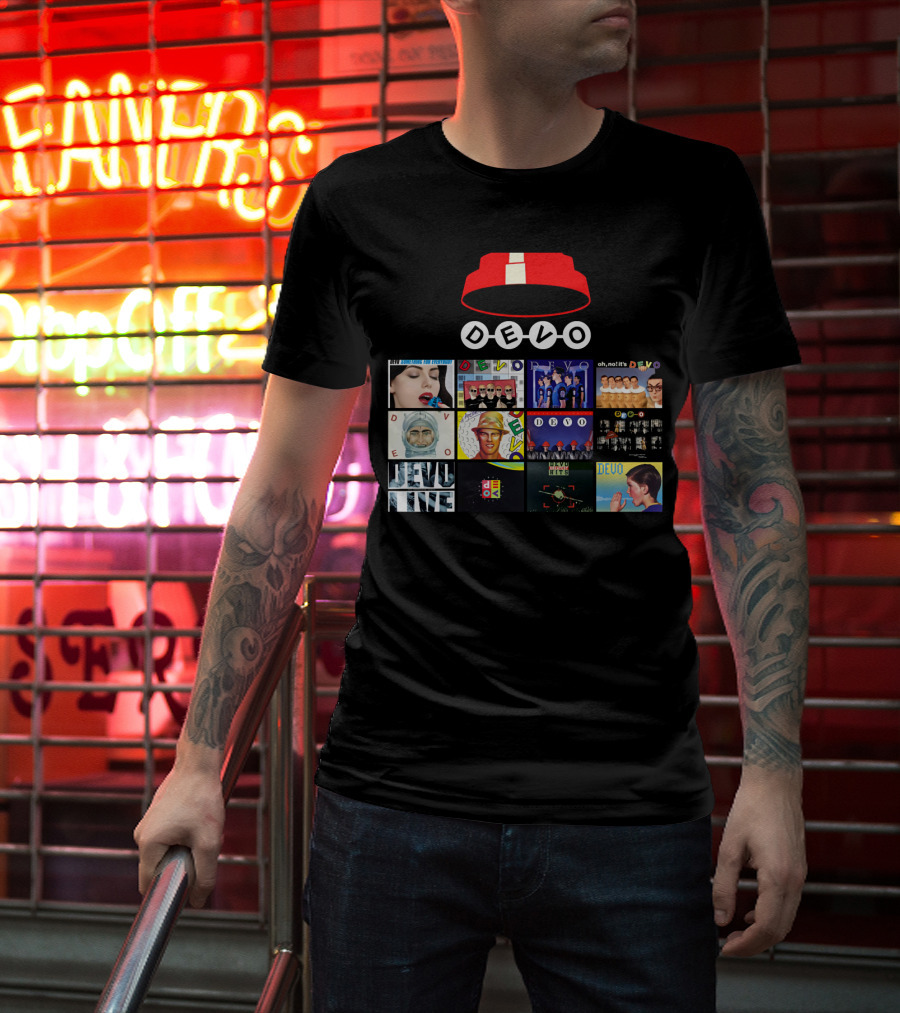 DEVO Album Covers Collection With Signature Energy Dome T-Shirt