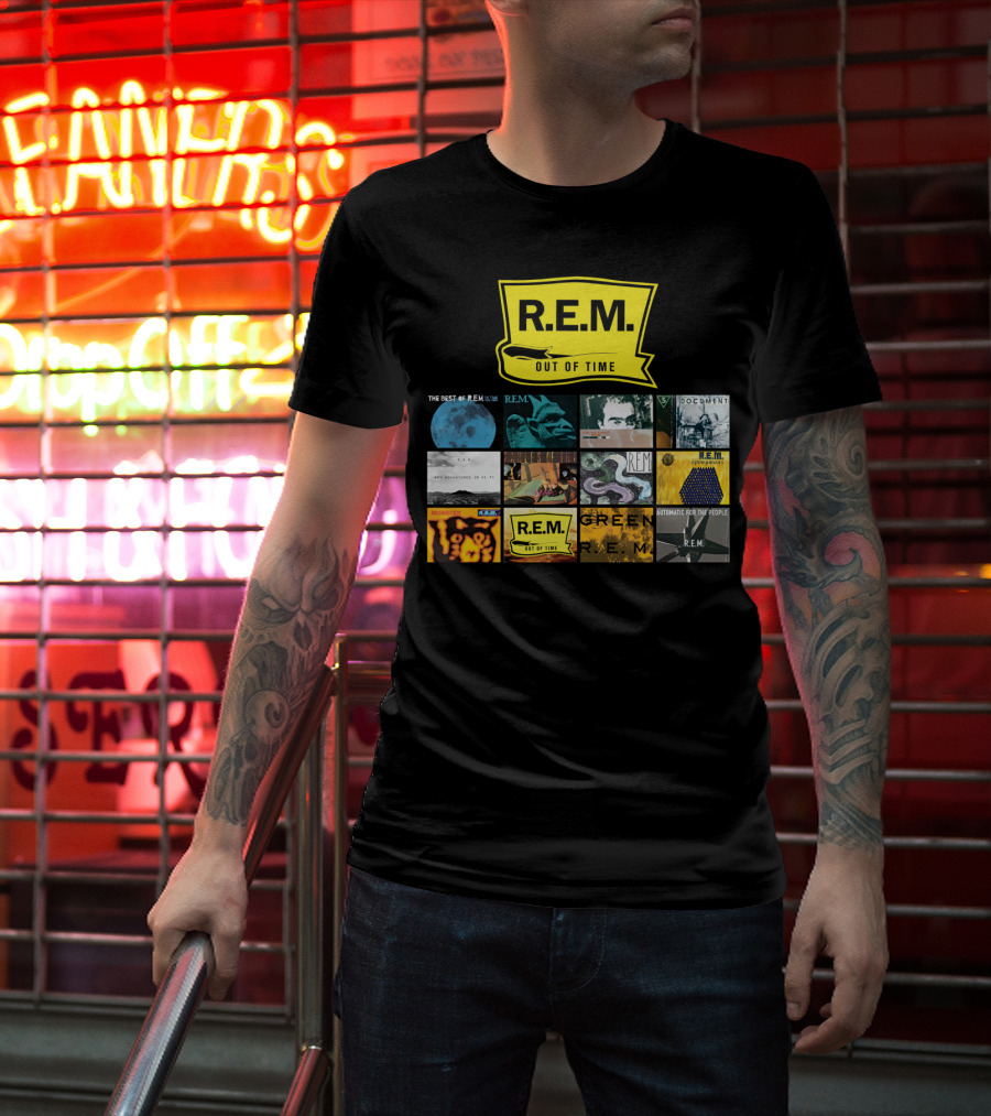R.E.M. Out Of Time Album Covers Collection T-Shirt