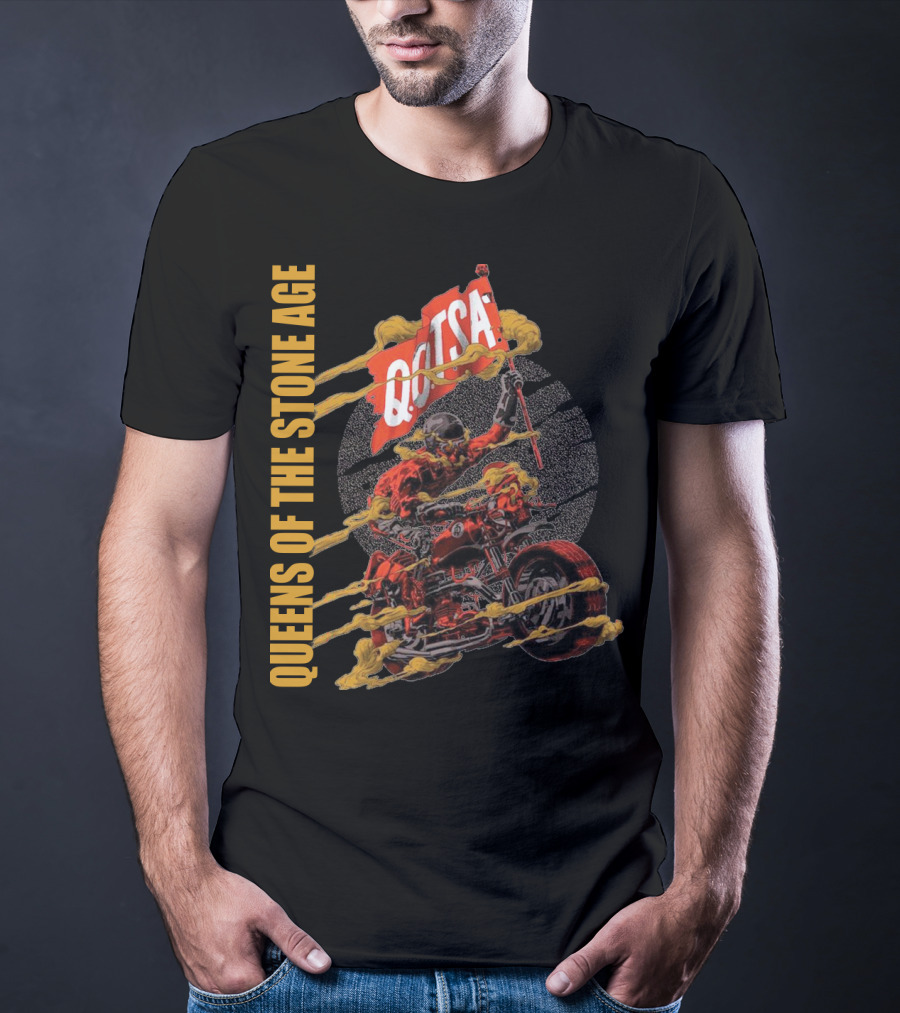 Queens Of The Stone Age QOTSA Motorcycle Rider T-Shirt