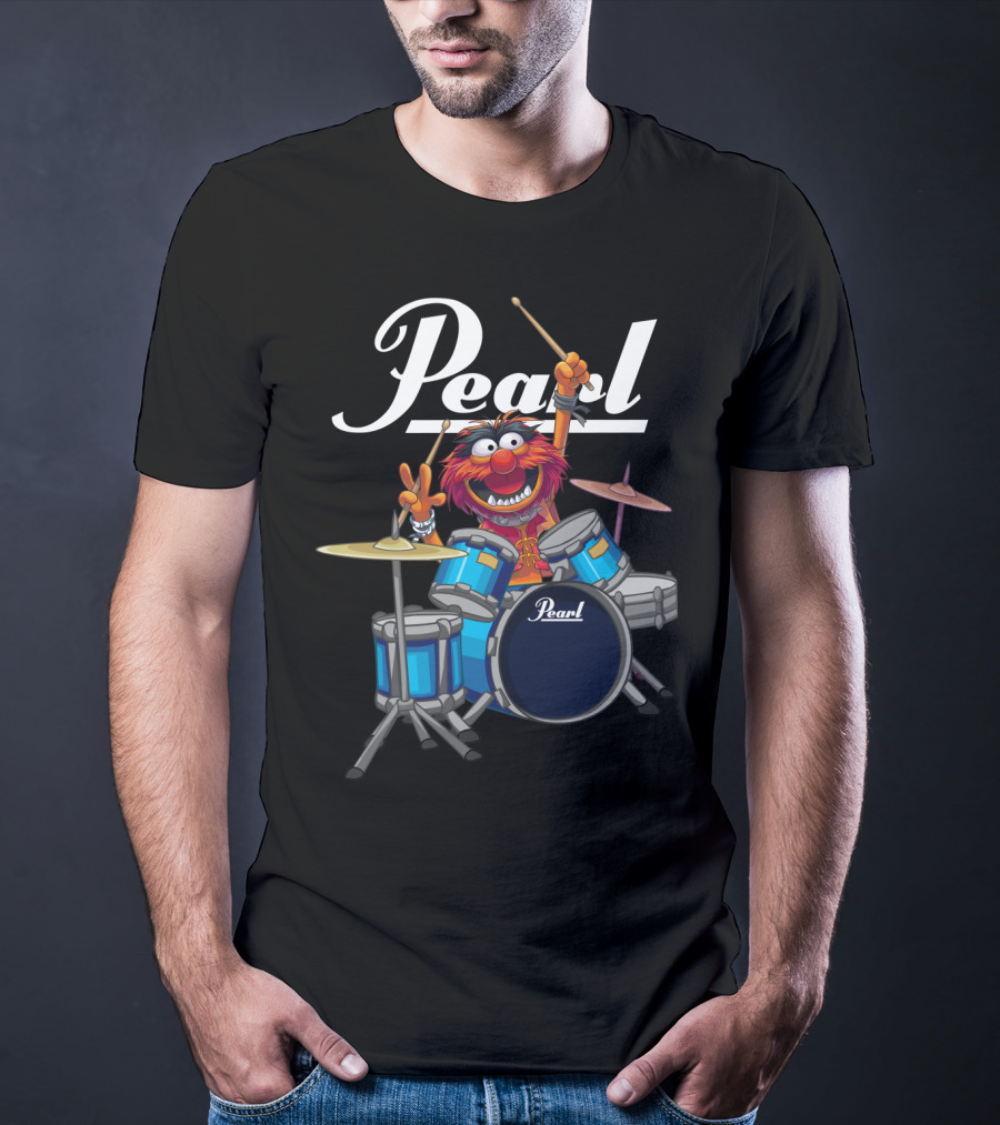 The Muppets Animal Playing Pearl Drums Enthusiastically T-Shirt