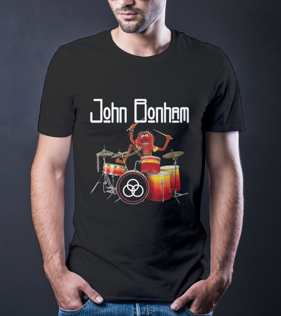John Bonham Drums Animal Muppets Iconic Performance Image T-Shirt