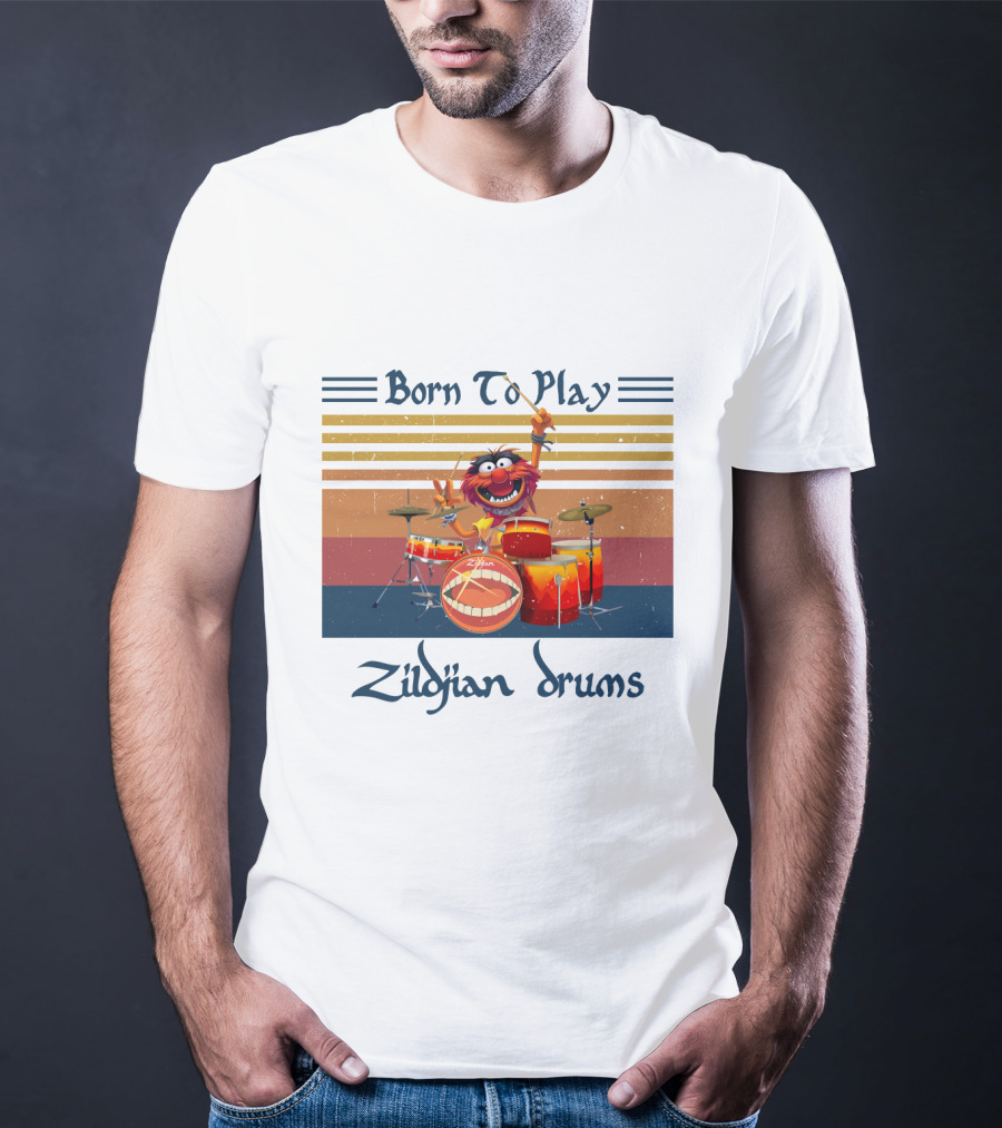 Born To Play Zildjian Drums Muppets Animal Vintage T-Shirt