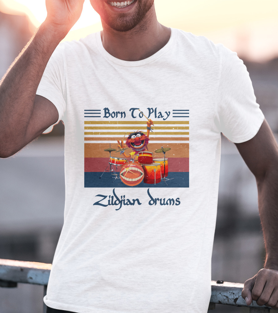 Born To Play Zildjian Drums Muppets Animal Vintage T-Shirt